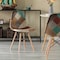 Fabulaxe Chair with Leather and Suede Like Tones with Wooden Legs QI004326 - alternate 7